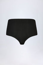 Slinky Jersey Low-Rise Hot Pants in Black