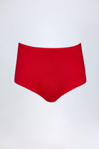 Slinky Jersey Low-Rise Hotpants in Fire Red