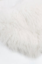 Faux Fur Triangle Bralette in White