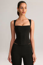 Modal Square-Neck Top in Black