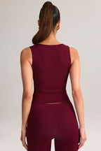 Modal Square-Neck Top in Wine