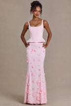 Embellished Tulle Skirt in Baby Pink