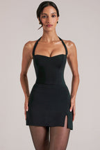 Longline Halterneck Top  in Black