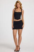 Lace Mini Skirt in Black