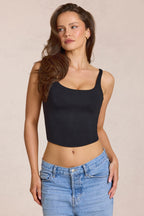 Modal Tie-Back Top in Black