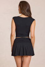 Modal Plunge Top in Black
