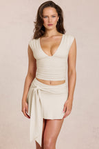 Modal Plunge Top in Ivory