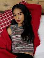 Red Wool Saddle Lily Cardigan