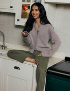 Light Brown Wool Saddle Lily Cardigan