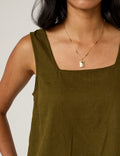Khaki Green Linen-Rich Top