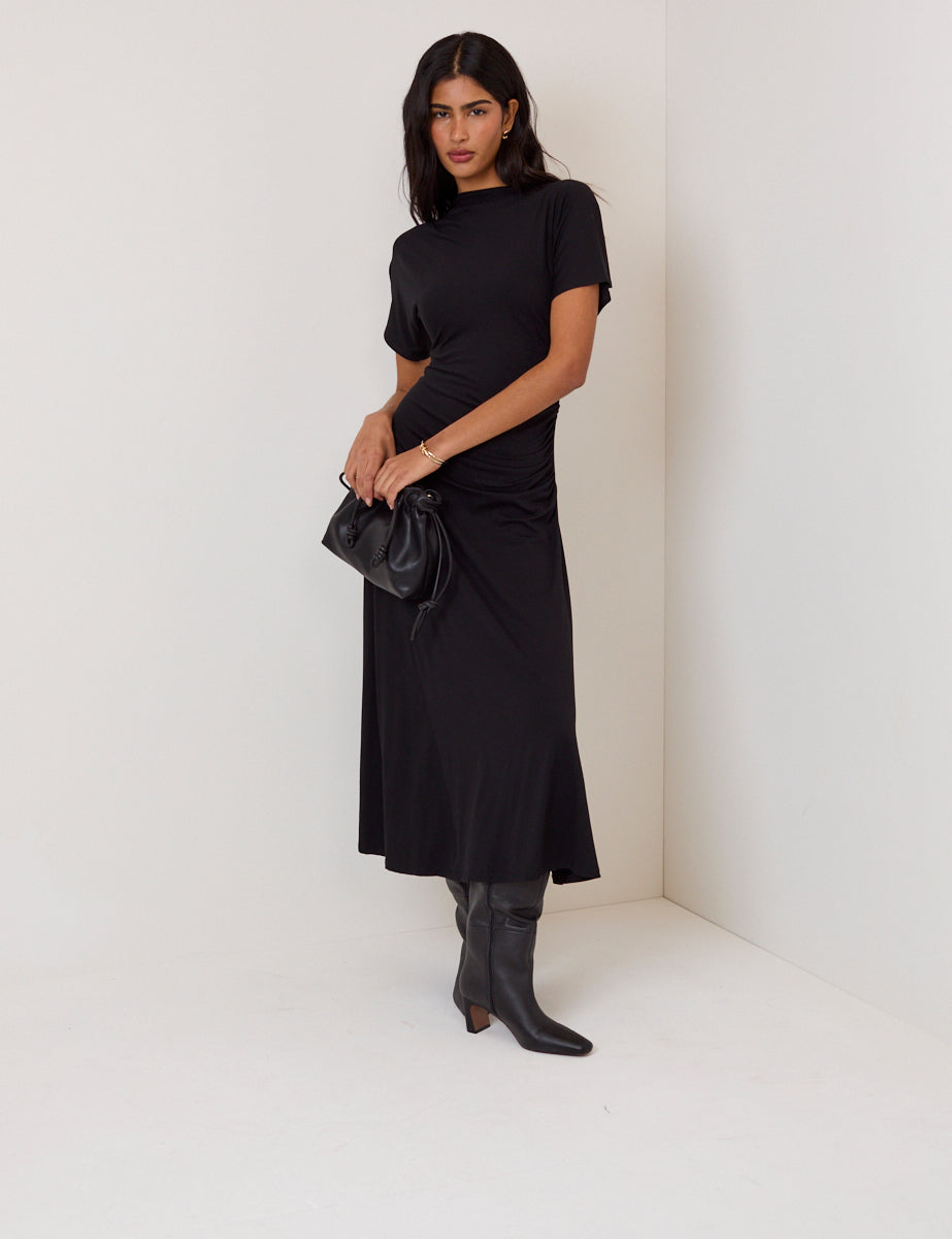 Black Jersey Niamh Midi Dress