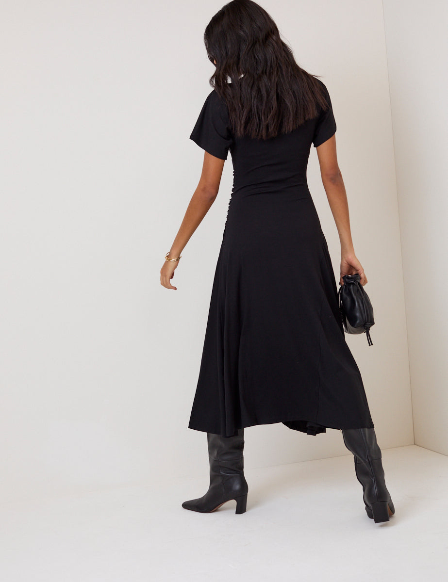 Black Jersey Niamh Midi Dress