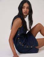 Dark Blue Denim Izzie Denim Shift Dress