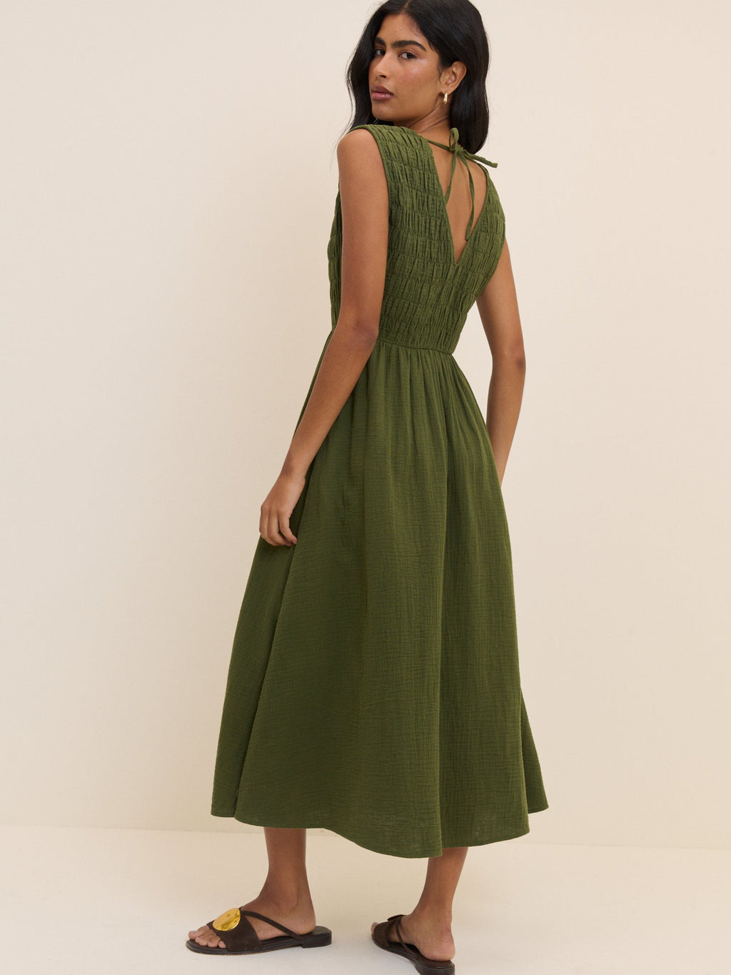 Green Sleeveless Audrey Midi Dress