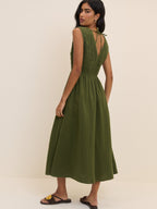 Green Sleeveless Audrey Midi Dress