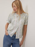 White Floral Peter Pan Blouse