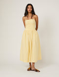 Butter Yellow Bandeau Rosalie Midi Dress