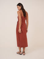 Rust Red Kourtney Midi Dress