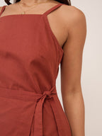 Rust Red Kourtney Midi Dress