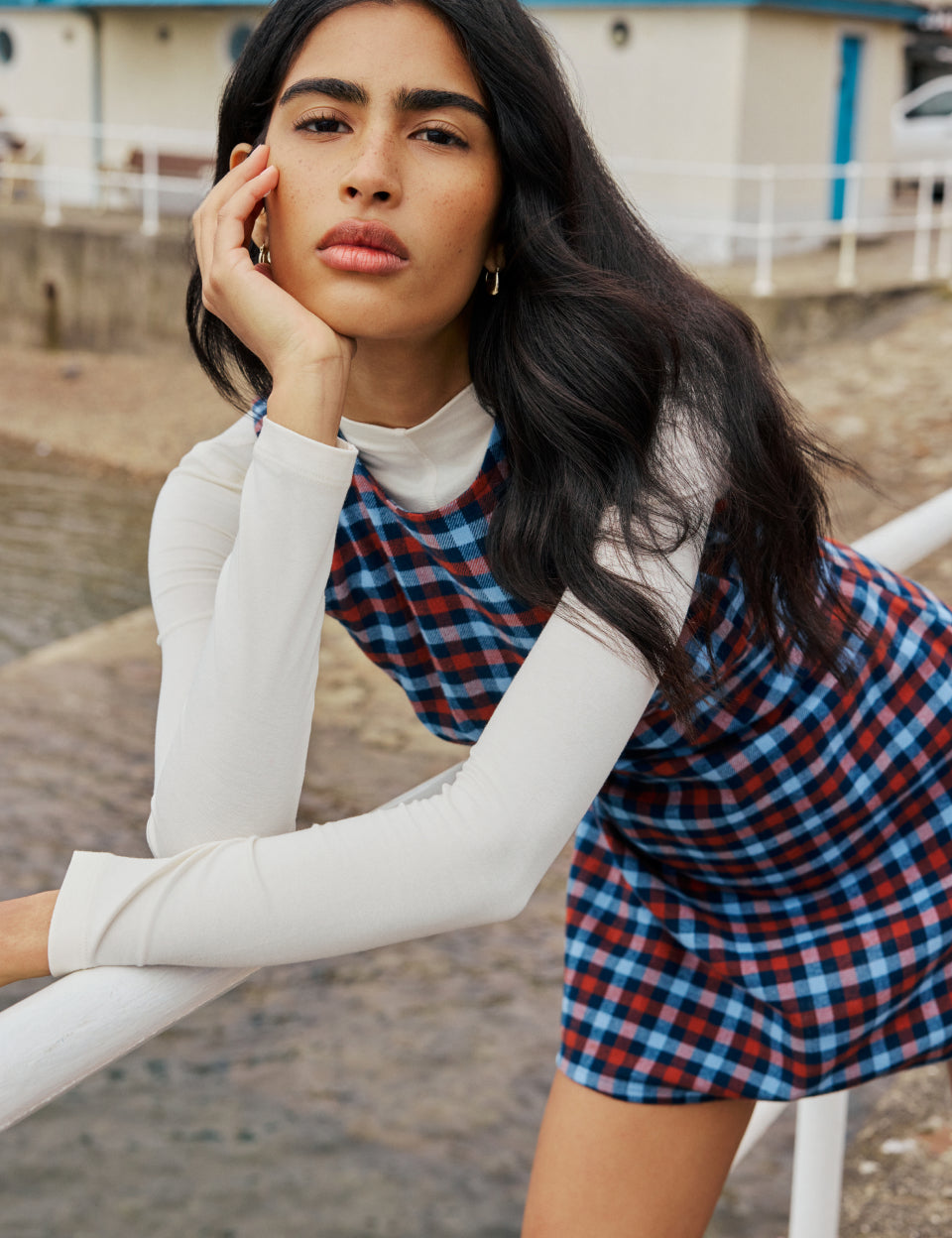 Blue and Red Gingham Vicky Mini Dress