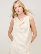 Cream Pinstripe Top & Trousers Set