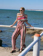 Multi-Coloured Striped Top & Trousers Set