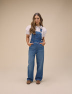 Mid Blue Denim Straight Leg Dungarees