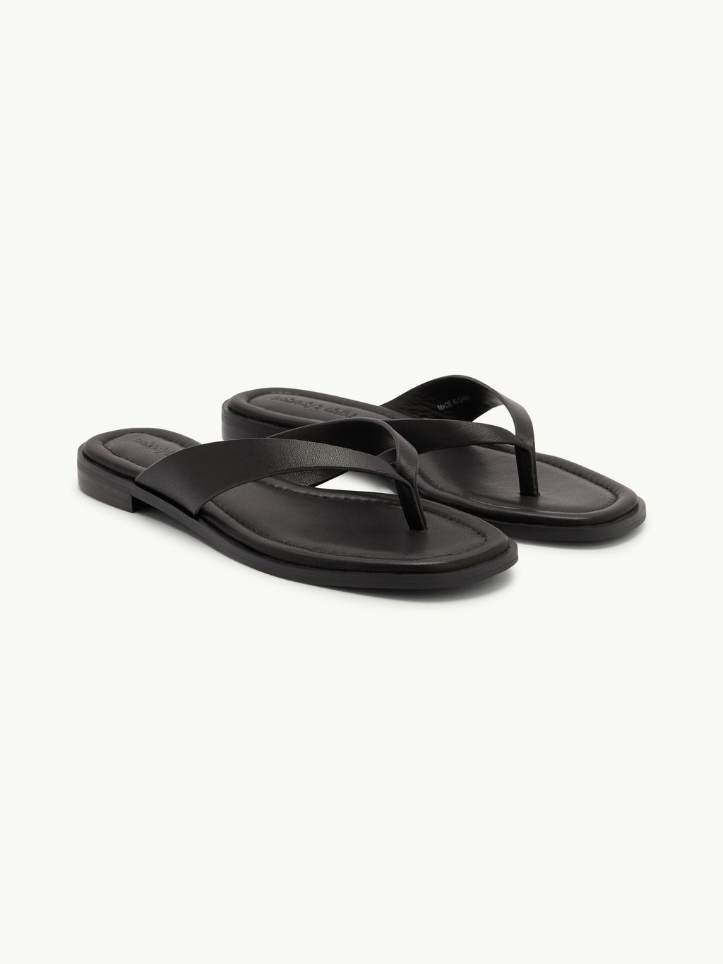 Black Leather Flip Flops