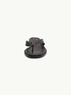 Black Leather Flip Flops