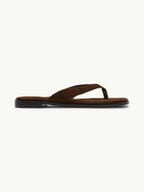 Brown Suede Flip Flops