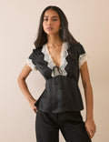 Black Lace Trim Maeve Top