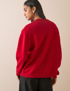 Red V-Neck Wool Jumper
