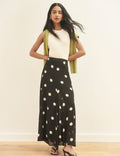 Black and Cream Polka Dot Selene Maxi Skirt