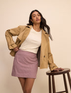 Burgundy Gingham Claudia Mini Skirt
