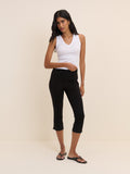 Black Jersey Ponte Capris Trousers