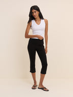 Black Jersey Ponte Capris Trousers