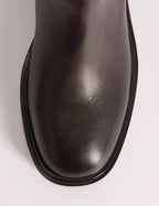 Mahogany Brown Leather Knee High Boots