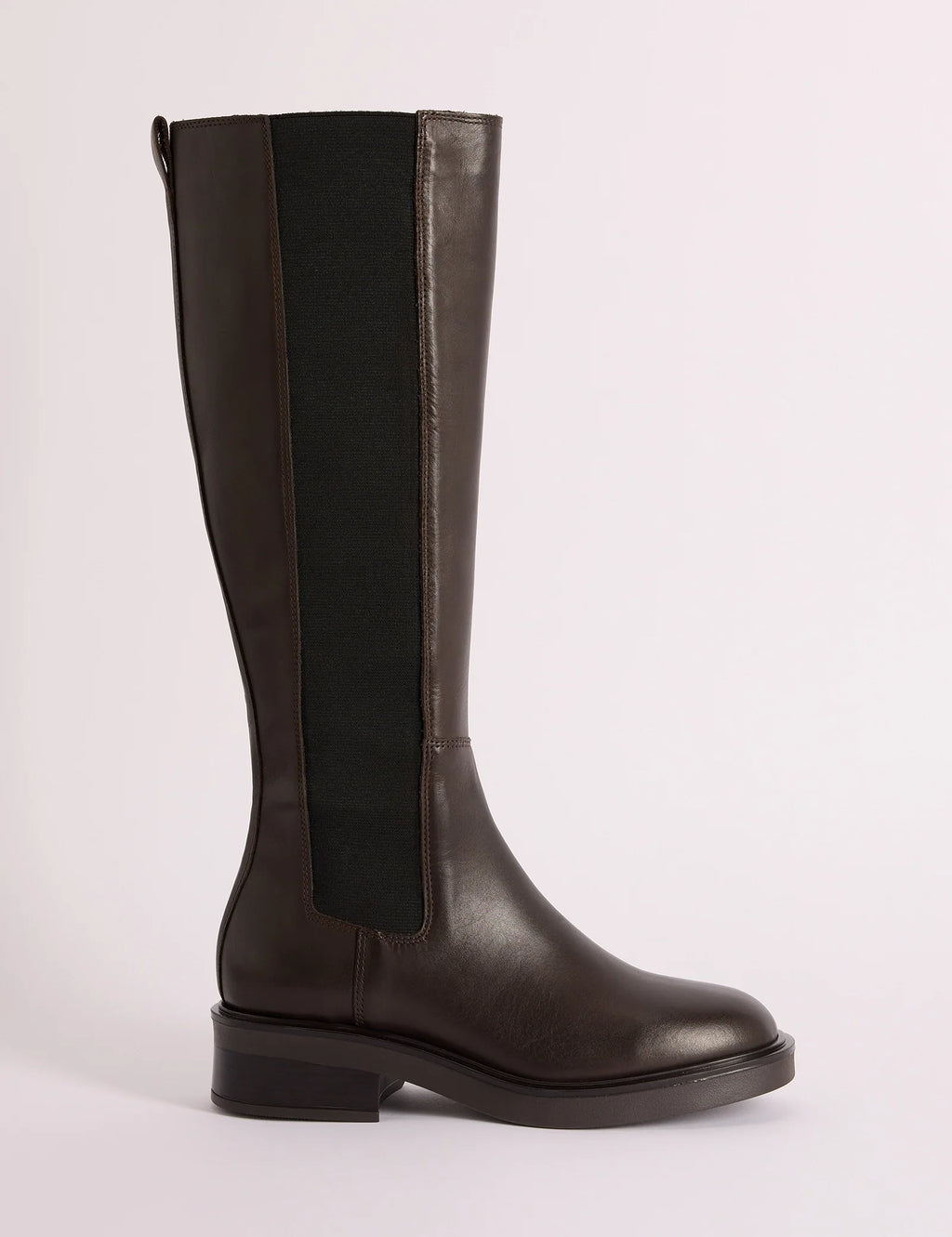 Mahogany Brown Leather Knee High Boots
