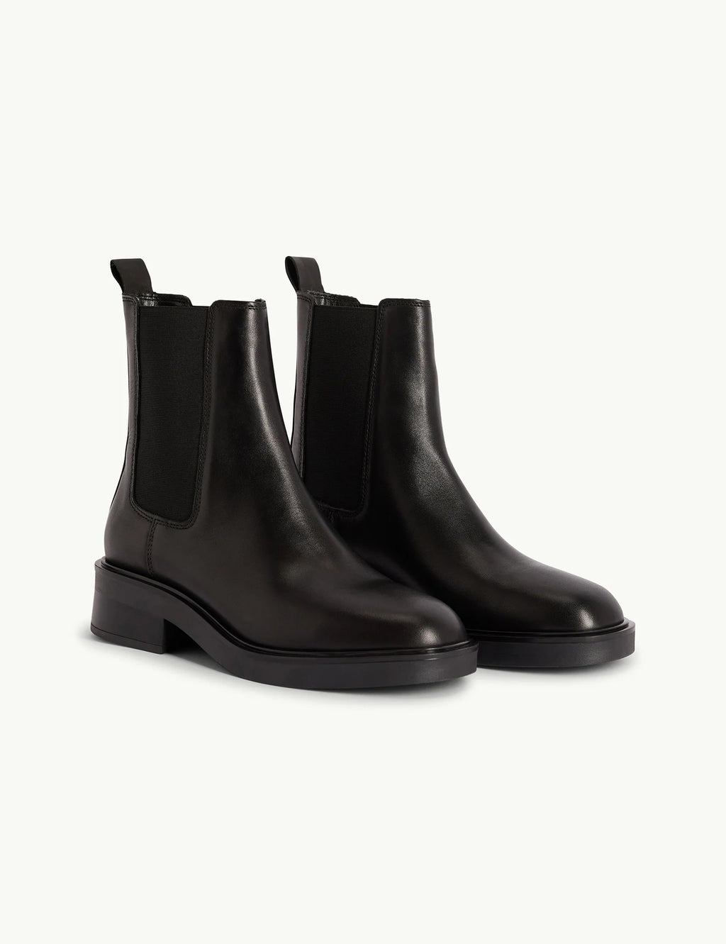 Black Leather Chelsea Boots