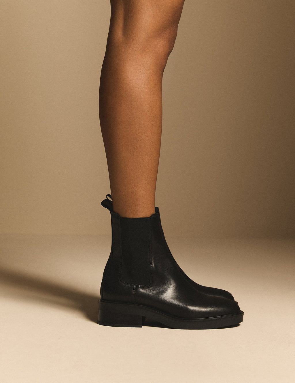 Black Leather Chelsea Boots