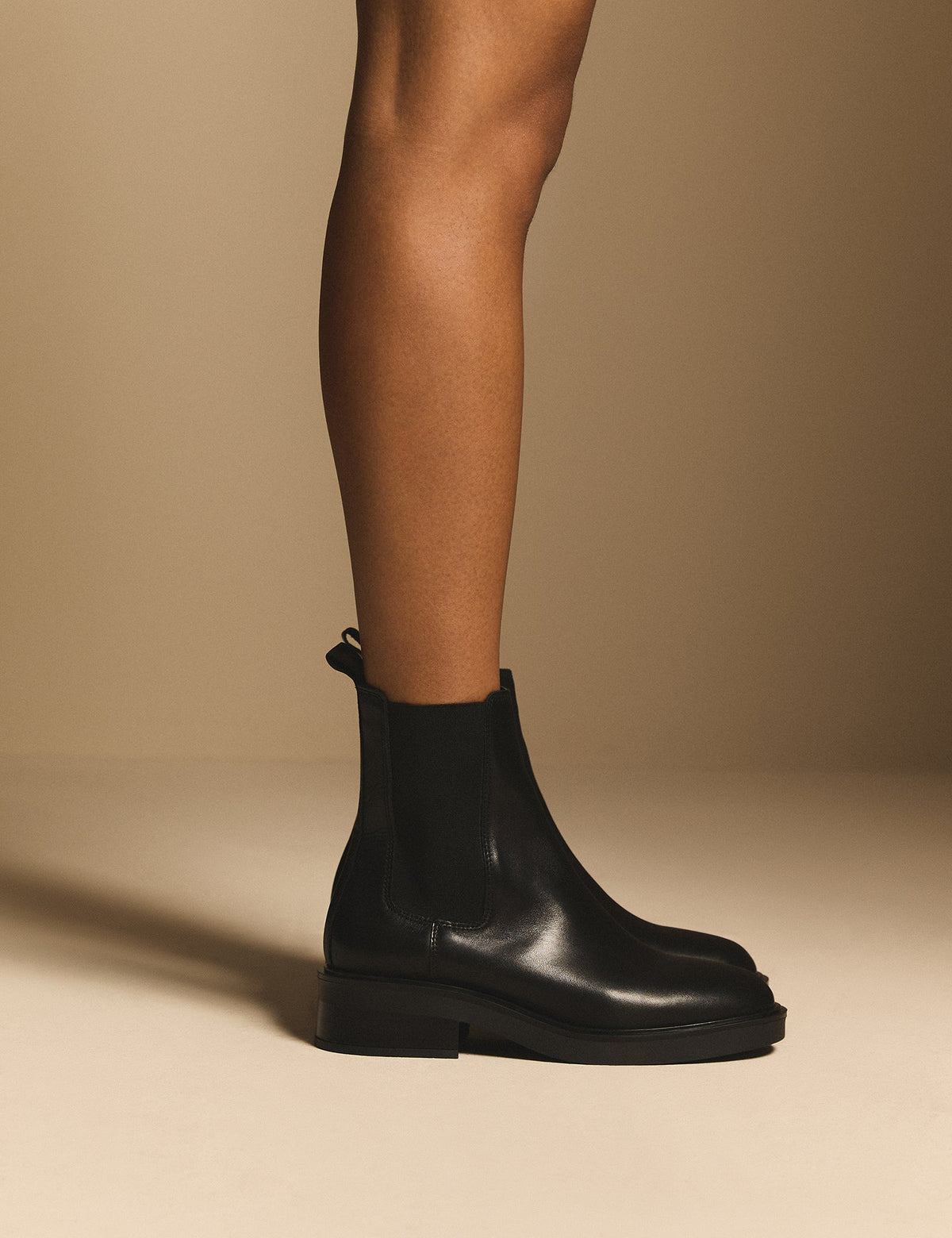 Black Leather Chelsea Boots