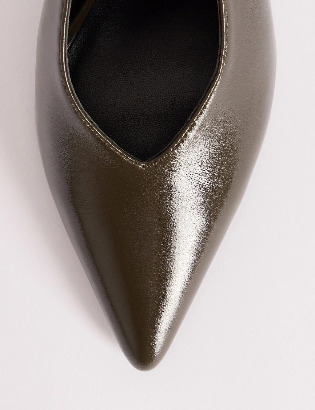 Deep Olive High Vamp Sling Back Heels