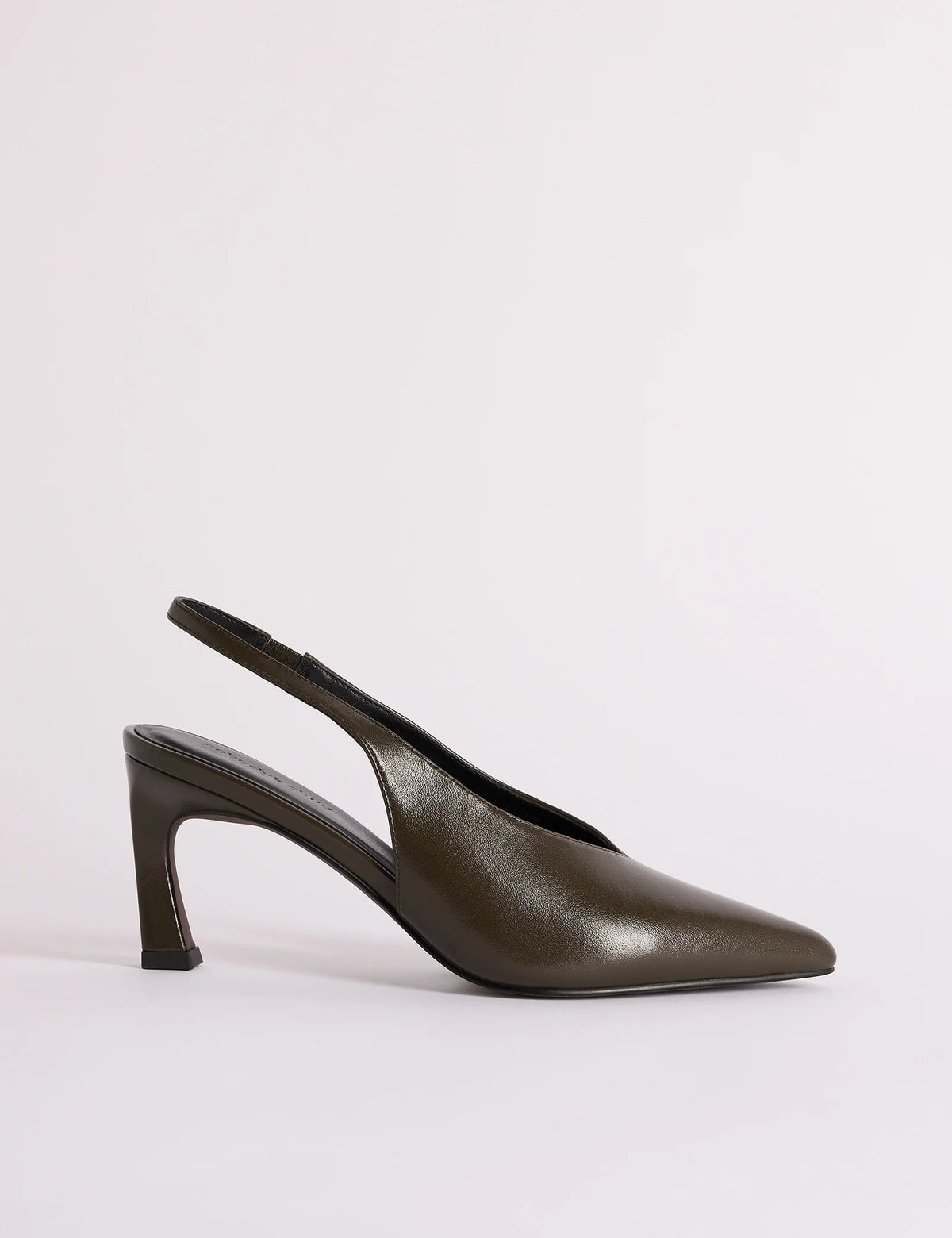 Deep Olive High Vamp Sling Back Heels