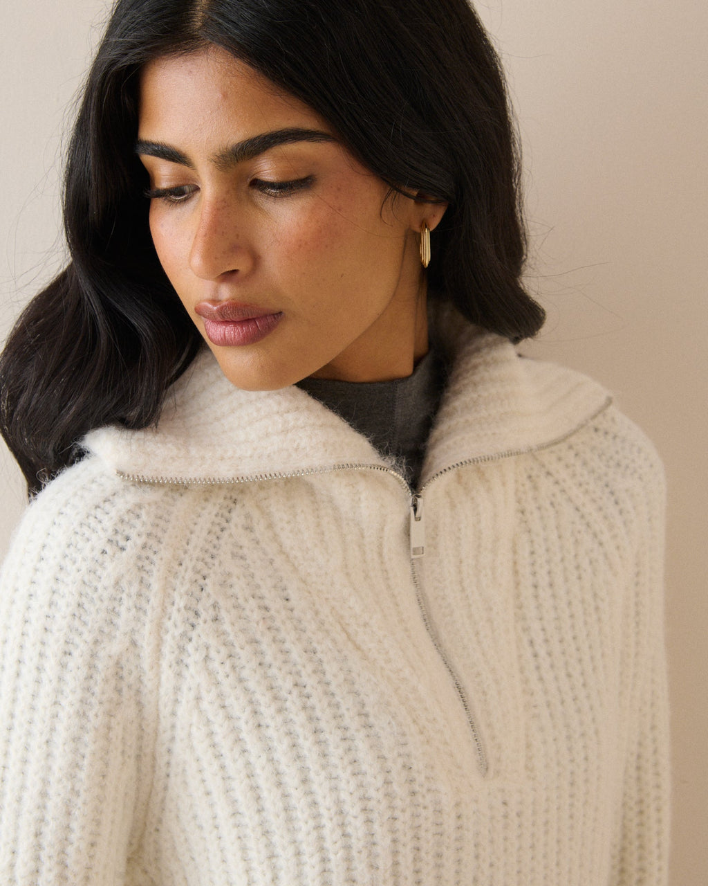 White Chunky Knitted Jumper