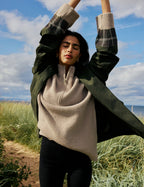 Beige Half Zip Chunky Jumper