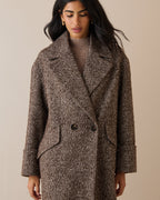 Brown Herringbone Relaxed Coat