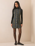 Blue and Green Check Ellie Mini Dress