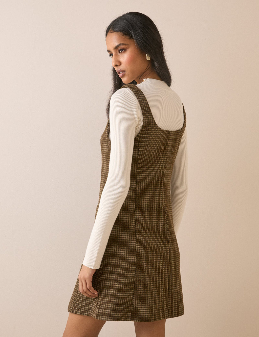 Heritage Check Wool-Blend Mini Shift Dress