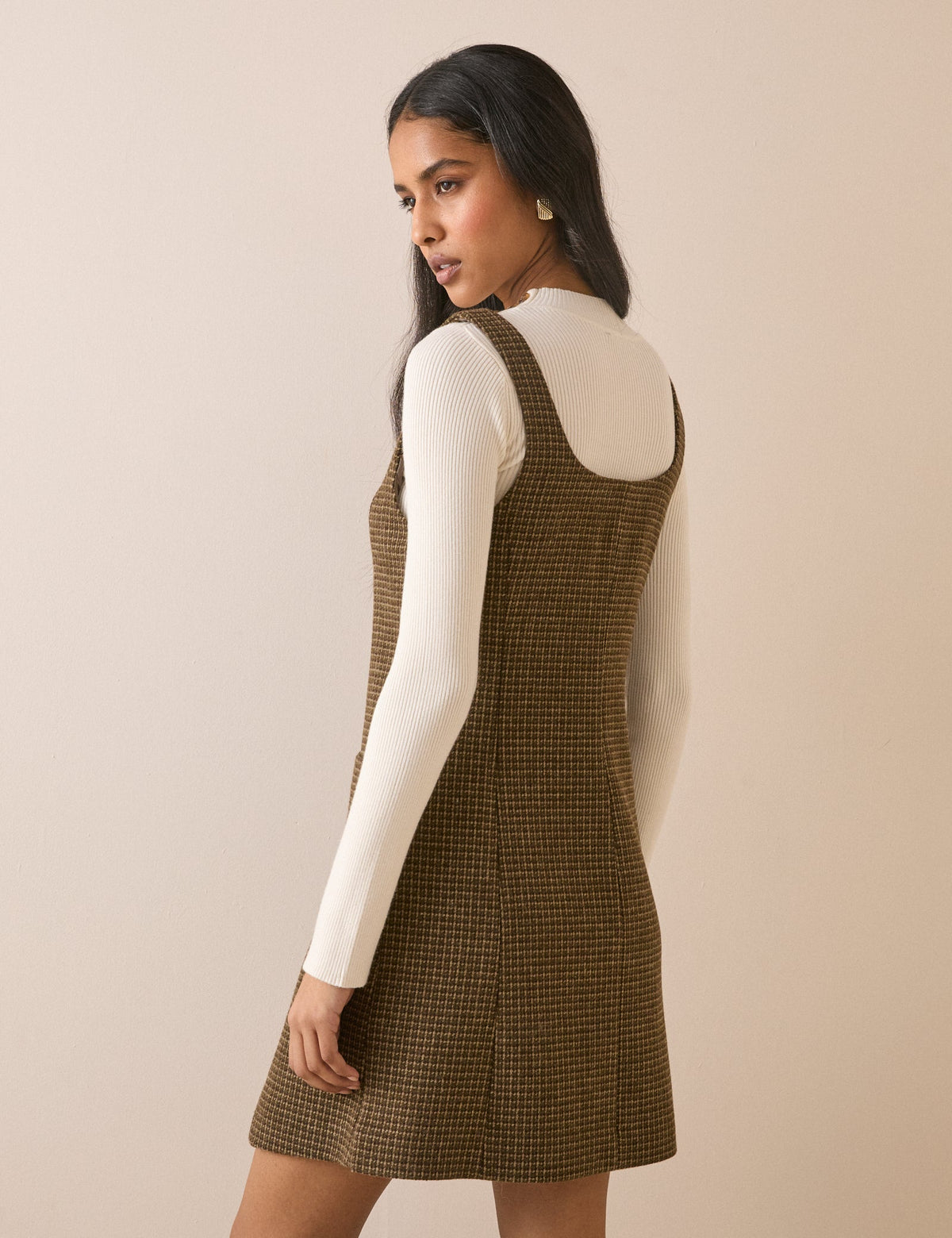 Heritage Check Wool-Blend Mini Shift Dress