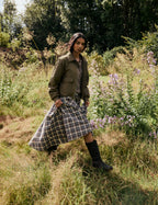 Brown Tartan High Waisted Skirt